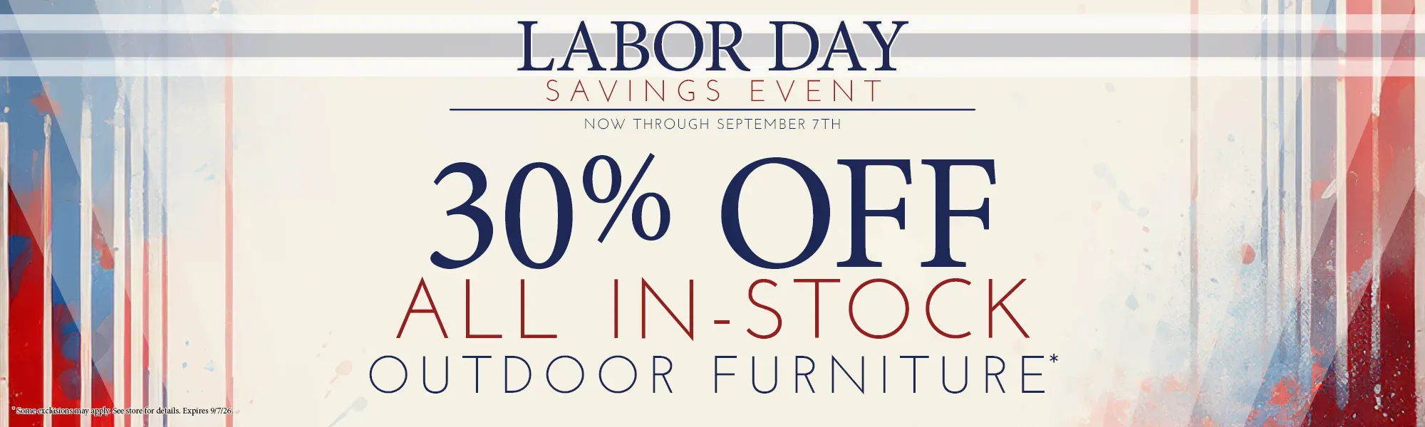 30% off all in-stock outdoor furniture